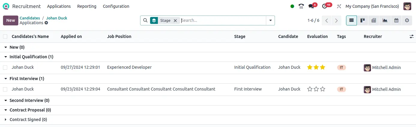 gestion des recrutements , rh odoo 18